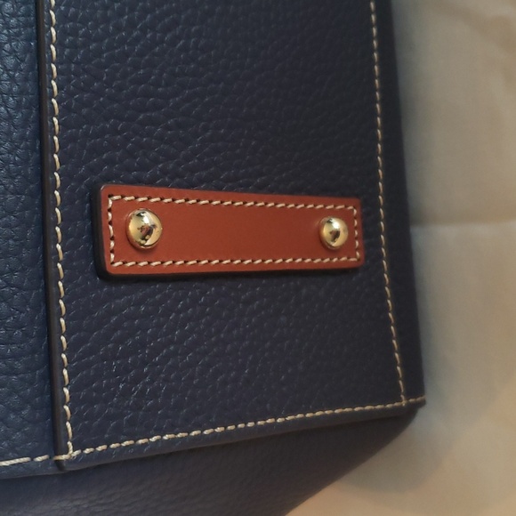 Dooney & Bourke Blue Pebble Grain Leather Satchel Shoulder Bag - Picture 2 of 13